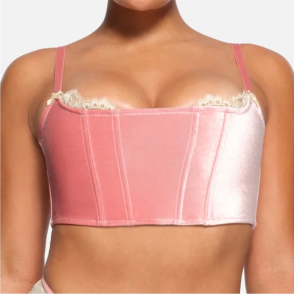 SKIMS | Velvet Lace Corset | Terracotta | XXS - Picture 4 of 5